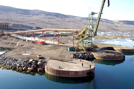 The old port at Nanisivik, as seen in a 2005 file photo. The Department of National Defence quietly revealed big cutbacks to a 2007 scheme that would have seen a $100-million upgrade to the old facility. (FILE PHOTO)