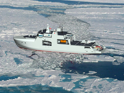 This in an artist's depiction of what the future Arctic offshore patrol ship could look like. (HANDOUT IMAGE)
