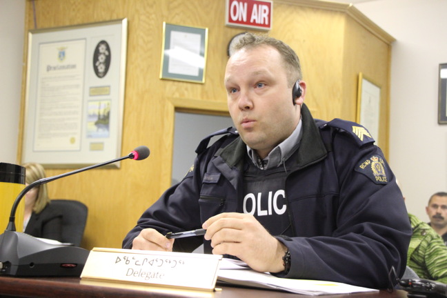 Break and enters could spike with the change in season St.-Sgt. Matco Sirotic says June 13 during a police report to Iqaluit City Council. (PHOTO BY BETH BROWN)