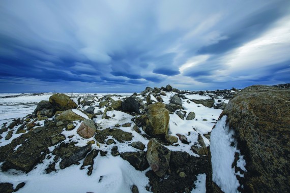 Robert Kautuk's beautiful composition of partly snow-covered rocks and low clouds won first prize in the best feature photo category at the Quebec Community Newspaper Association's award ceremony in Sainte-Adèle, Que., on Friday, June 8. (PHOTO BY ROBERT KAUTUK)