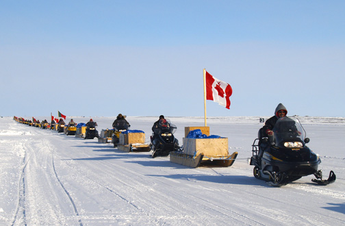 Canadian Rangers parade down the airstrip at Alert during Operation Nunalivut this past April. While the Rangers are typically how Inuit take part in enforcing Arctic sovereignty, Inuit Tapiriit Kanatami is miffed that Canada signed a military cooperation agreement with Denmark, without consulting ITK. (PHOTO BY CHRIS WINDEYER)
