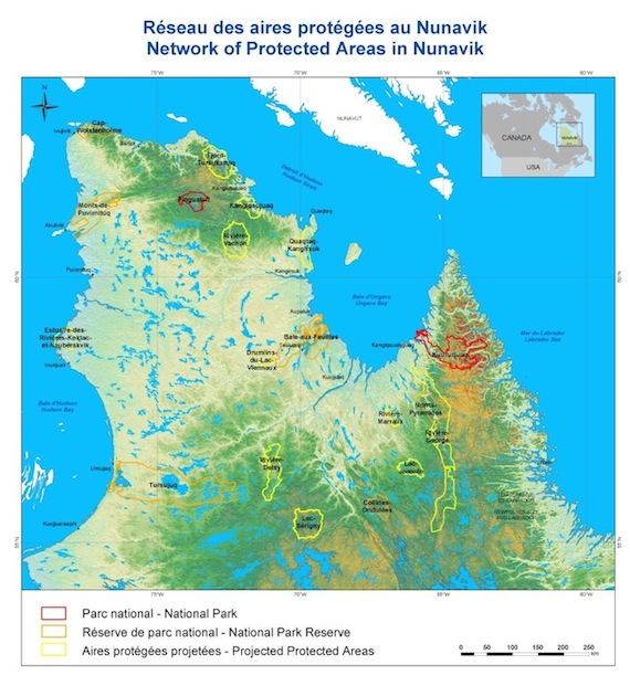Parcelling northern Quebec into areas where there will be industry and other areas that will be “protected” is part of Quebec’s 25-year plan nord development plan for Nunavik. (COURTESY OF THE KRG)