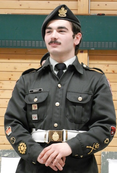 Sergeant Major Colin Crockatt of the 3004 Nanook Royal Canadian Army Cadet Corps of Cambridge Bay, shown here in his cadet uniform, is off to the Royal Military College in Kingston, Ontario next year for its Aboriginal Leadership Opportunity Year. (PHOTO BY JANE GEORGE)