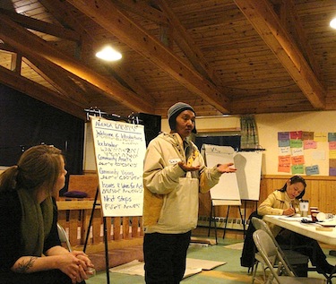 Inuit in Iqaluit often lack the support structure seen in small Nunavut communities, Saa Kotairuq of Iqaluit tells a March 30 poverty reduction workshop in Iqaluit. (PHOTO BY JANE GEORGE)