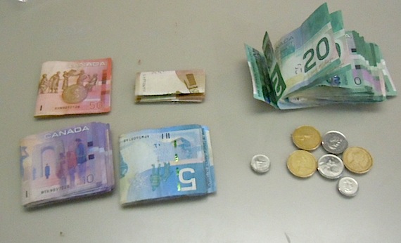 Here's some of the money seized by RCMP members in Pangnirtung last month, which is suspected to be the proceeds of drug dealing in the community, (PHOTO/ RCMP)