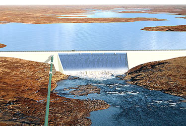 Here's architect’s rendering shows what the proposed Innavik hydroelectric project near Inukjuak would look like when the 7.5 MW project is finished. (FILE IMAGE)