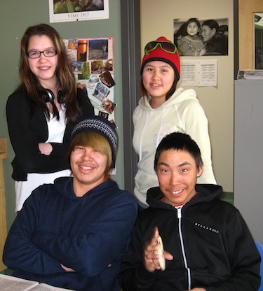 These students in John Arnalukjuak's High School E-spirit team are ready to present their business plan in front of more than 150 high school students from aboriginal communities across Canada. (PHOTO COURTESY OF C. PATERSON)