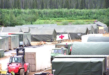 This is how the relocatable temporary camp for Operation Nanook 2012 in Inuvik looked on July 25. (PHOTO COURTESY OF JOINT TASK FORCE NORTH)
