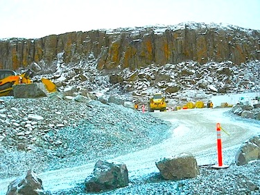 This is how the Doris North mine site at the Hope Bay gold mine project looked last year before Newmont Mining Corp.’s decision to put the mine into “care and maintenance.” (FILE PHOTO)