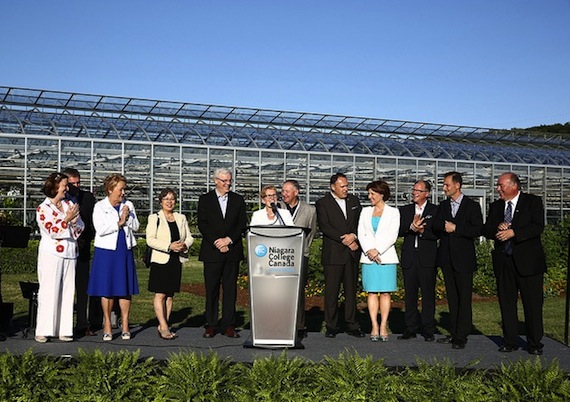Premiers, including Nunavut Premier Eva Aariak (fourth from left), pose under sunny skies at Niagara-on-the-Lake, Ont., where the Council of the Federation, which comprises all provincial and territorial premiers, met July 24 to July 26. (HANDOUT PHOTO)
