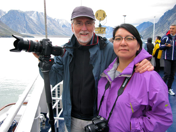 Filmmaker John Walker, left, and Oo Aapik pose for a photo during the shooting of the newly-released documentary Arctic Defenders. Aqpik stars in the film, which follows an Inuit movement that begin in the 1960s and through to the 1990s with the creation of Nunavut. You can watch a trailer from the film at www.arcticdefenders.ca/film/trailer.html (ALEX SALTER PHOTO) 