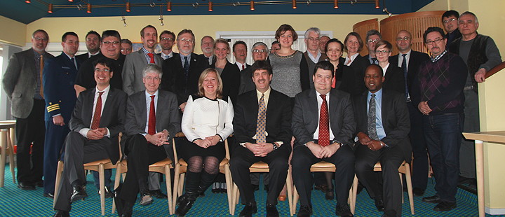 Officials from Canada, the U.S., Denmark, representing Greenland, Norway and Russia met in Nuuk, Greenland, Feb. 24-26 to discuss the fishing implications of an increasingly ice-free Arctic Ocean. Delegates, pictured above, agreed that more scientific research needs to be conducted on the Arctic Ocean ecosystem but felt the need for a management structure to govern this high seas zone was not yet necessary. Scientists predict the Arctic Ocean could be ice free in summer within 30 years. (PHOTO COURTESY DEPARTMENT OF FISHERIES AND OCEANS)