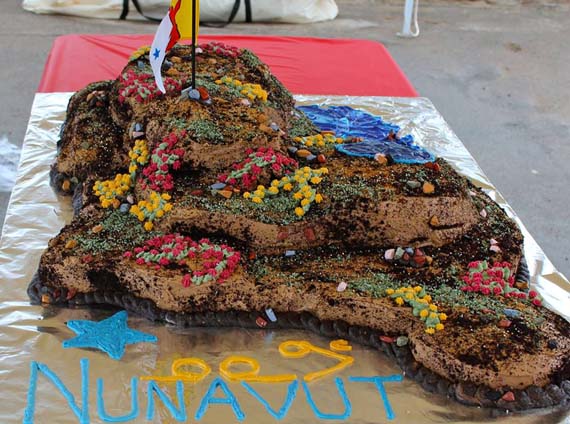 Calling all cake bakers and decorators; the Government of Nunavut is hosting a cake decorating contest at this year's Nunavut Day celebrations in Iqaluit. Cakes will be judged on various categories including: overall appeal, creativity, design, neatness and originality and the winner will receive a $300 gift certificate to The Marketplace. To enter, bring your cake to the Igluvut Building in Iqaluit, main lobby by 11 a.m. on Nunavut Day. Judging starts at 11:30 a.m., and the winner will be announced after the speeches by Nunavut dignitaries at the celebrations. And for inspiration: this edible Arctic landscape was made for Nunavut Day 2012 by the Kotierk sisters. (PHOTO COURTESY OF THE GN) 