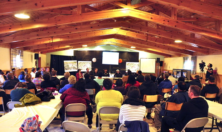 About 50 residents of Iqaluit showed up to an Aug. 25 public meeting at St. Jude's parish hall to hear the city's plan to extinguish their dump fire once and for all. (PHOTO BY THOMAS ROHNER)
