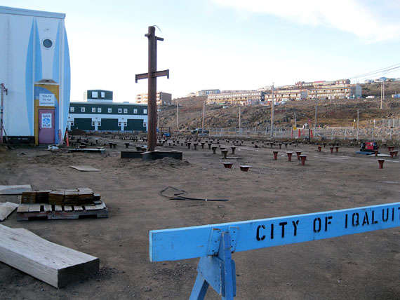 Iqaluit’s aquatic centre will start to take shape on this lot behind the Arnaitok complex in the summer of 2015, when Kudlik Construction starts building on top of 305 piles that are already in place. (FILE PHOTO)