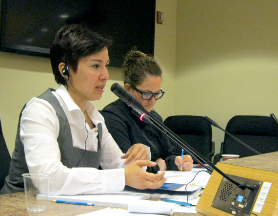 Nunavut Languages Commissioner Sandra Inutiq, pictured here speaking before the legislative assembly’s standing committee on government operations in April 2013, will speak to the Nunavut at 15 conference in Ottawa in February. (FILE PHOTO) 