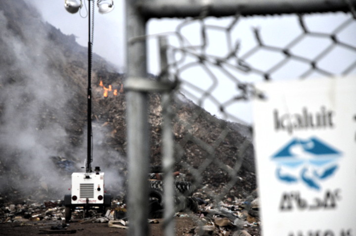Iqaluit's summer-long dump fire stopped smouldering in September, after an industrial fire company from Alberta, contracted by the City of Iqaluit, helped put it out. (FILE PHOTO)