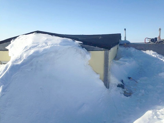 Here's a view of the now-buried cabin where Laurent, Linda and their four children live outside Arviat. (PHOTO COURTESY OF S. SAVIKATAAQ) 