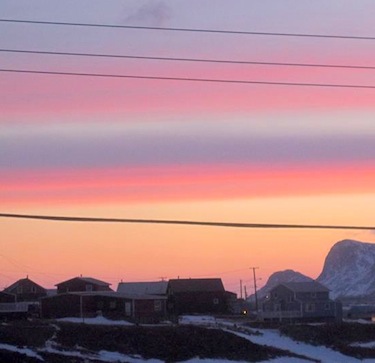 People in Pangnirtung woke up April 2 to a community-wide power outage which some residents said resulted from a fire in the 40-year-old diesel power plant. (PHOTO COURTESY OF MADELEINE QUMUATUQ)