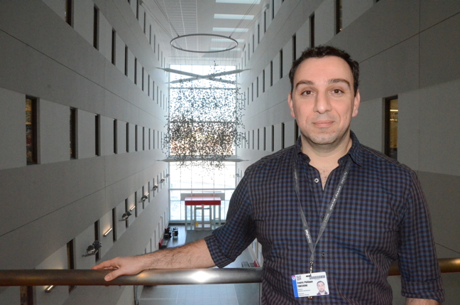 Dr. Cedric Yansouni inside the McGill University Health Centre in Montreal. (PHOTO BY DAVID MURPHY)    