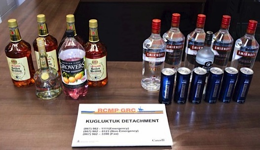 Here's a look at the booze seized by the RCMP this week in Kugluktuk. (HANDOUT PHOTO/RCMP)