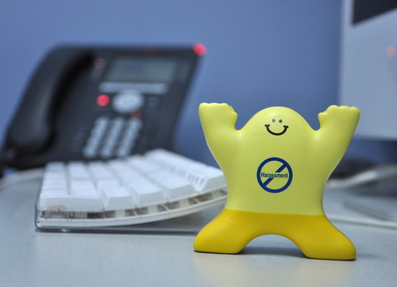 This stress reliever squishie is part of the GN's anti-harassment workshop, which is being rolled out by the government's human resources division. The workshops aim to educate all employees on the importance of a harassment-free workplace. (PHOTO BY THOMAS ROHNER)
