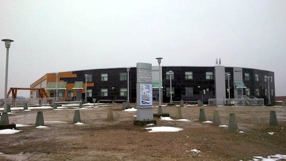 The new Nunavut Arctic College residence in Cambridge Bay includes a child care centre to the left of the building and shared apartments for up to 20 students in the other section. (PHOTO BY JANE GEORGE)