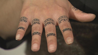 Alaska artist Marjorie Tahbone will be giving traditional Inuit tattoos in glow-in-the-dark body paint as part of an all-night Inuit-themed art crawl in St, John's Oct. 8. (PHOTO COURTESY OF INUIT BLANCHE)