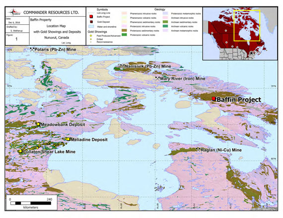 This map, produced by Commander Resources, shows the approximate location of the gold property that Kivalliq Energy has just acquired. (COMMANDER RESOURCES IMAGE)