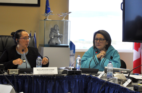 Mary Simon, special advisor on Arctic issues to INAC minister Carolyn Bennett, speaks to delegates at Inuit Circumpolar Council Canada’s annual general meeting in Kuujjuaq last fall. (FILE PHOTO) 