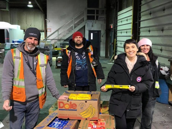 Singer and songwriter Susan Aglukark stands in late December by a shipment of dried foods and goods going to St. Stephens food bank in Kuujjuaq, thanks for her Arctic Rose Project, which aims 