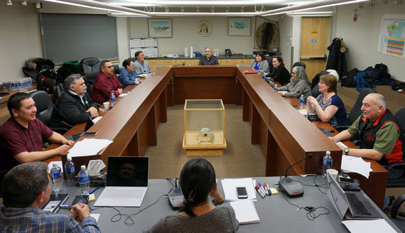 Nunavut’s cabinet ministers meet in Premier Paul Quassa’s hometown of Igloolik this past week to discuss priorities and themes for a new government mandate. Those ideas will now go to a full caucus retreat of elected members of the legislative assembly, slated for Feb. 19 to Feb. 23. The legislature’s winter sitting gets underway March 6. (PHOTO COURTESY OF GN) 