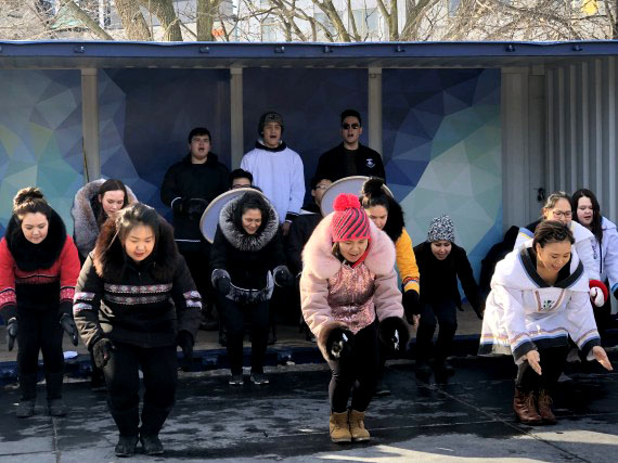 Photo: Inuit students entertain and educate