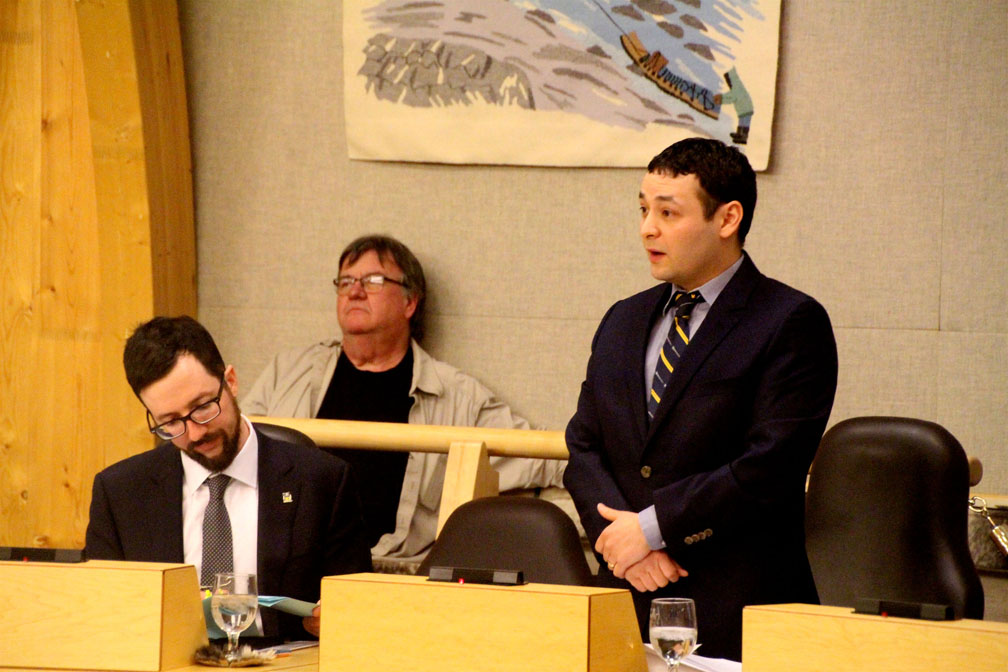 Iqaluit-Manirajak MLA Adam Arreak Lightstone said March 20 that the Qulliq Energy Corp.'s proposed rate changes could hurt businesses in Iqaluit by imposing a 12 per cent rate hike this year and an 8.6 per cent hike next year. But so far, the Government of Nunavut has taken no public position on the QEC's proposal for uniform rates across the territory and has made no decision on the QEC's five-month-old general rate application, which was submitted back in October 2017. (PHOTO BY STEVE DUCHARME)