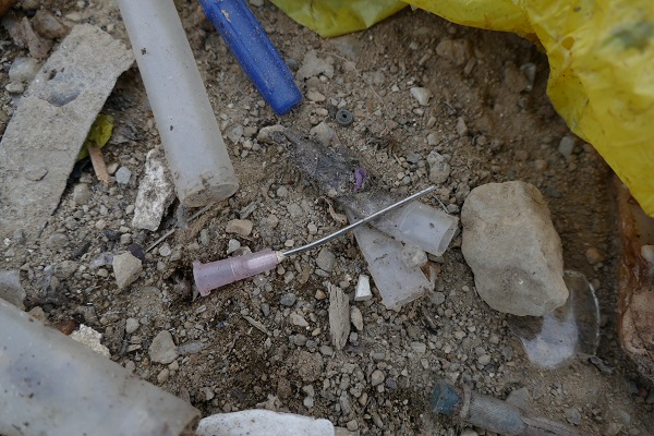 Allen Gordon found used syringes and other medical waste May 25 during a visit to Kuujjuaq's dump. The site has since been closed to the public. (PHOTO BY ALLEN GORDON) 