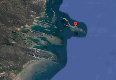 An Arviat family was visiting Sentry Island, 10 kilometres east of Arviat, when a polar bear attacked and killed a 31-year-old man. (GOOGLE MAPS IMAGE) 