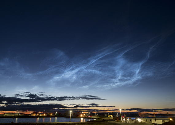Doug McLarty photographed these noctilucent clouds glowing over Rankin Inlet on Aug. 8. These ice crystals in the upper atmosphere are only visible when the sun is below the horizon while the clouds are still in sunlight. “As an avid photographer and lover of the dark skies I check the skies every night for aurora. No aurora this night, but a treat of noctilucent clouds. It was a great display that lasted well into the wee hours.” (PHOTO BY DOUG MCLARTY)