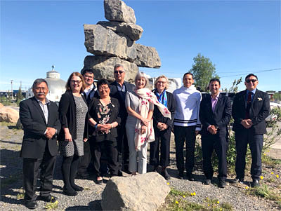 Federal ministers stand with Inuit leaders in Inuvik, N.W.T. on June 27, where they met as part of the Inuit–Crown Partnership Committee and decided to create an Inuit version of Jordan’s Principle. (HANDOUT PHOTO)