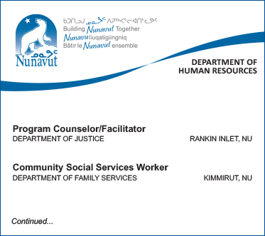 Government of Nunavut, Employment Opportunities
